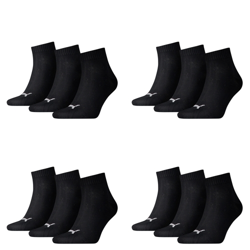 12 Paar Puma Unisex Quarter Socken Sneaker Gr. 35 - 49  f�r Damen Herren F��linge 