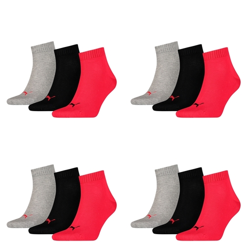 12 Paar Puma Unisex Quarter Socken Sneaker Gr. 35 - 49  f�r Damen Herren F��linge 