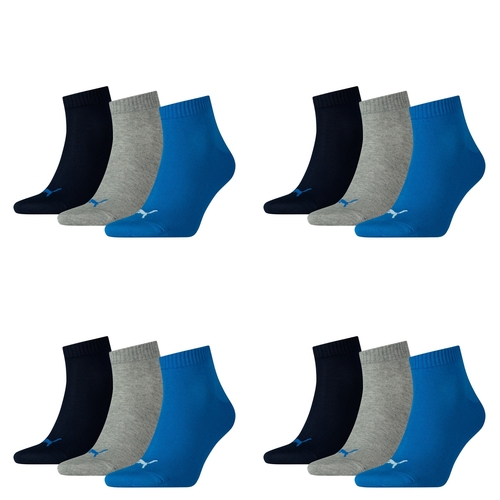 12 Paar Puma Unisex Quarter Socken Sneaker Gr. 35 - 49  f�r Damen Herren F��linge 