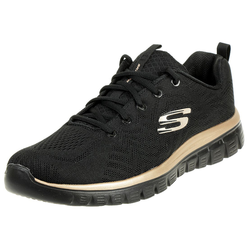Skechers Sport Womens GRACEFUL GET CONNECTED Frauen Black/Rose Gold 12615 BKRG 