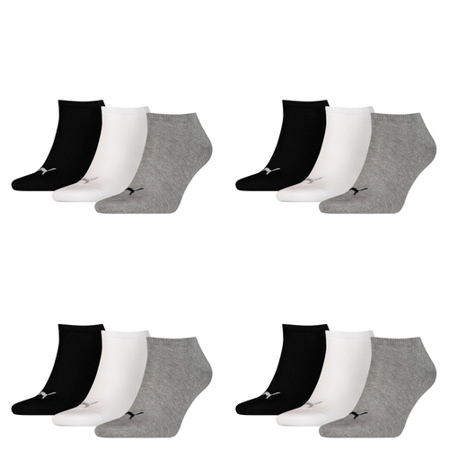 12 Paar Puma Sneaker Invisible Socken Gr. 35 - 49 Unisex f�r Damen Herren F��linge 