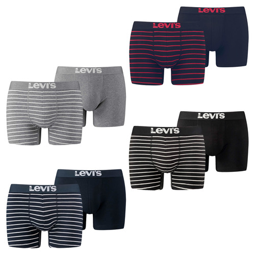 6er Pack Levis Men Vintage Stripe YD B Boxer Brief Boxershorts Unterhose Pant Unterw�sche