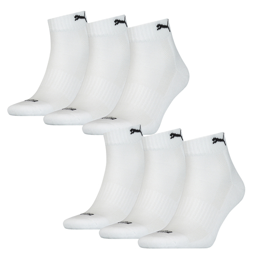 6 Paar Puma Quarter Socken mit Frottee-Sohle Gr. 35 - 46 Unisex Cushioned Kurzsocken 