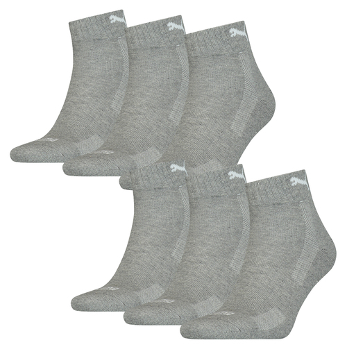 6 Paar Puma Quarter Socken mit Frottee-Sohle Gr. 35 - 46 Unisex Cushioned Kurzsocken 