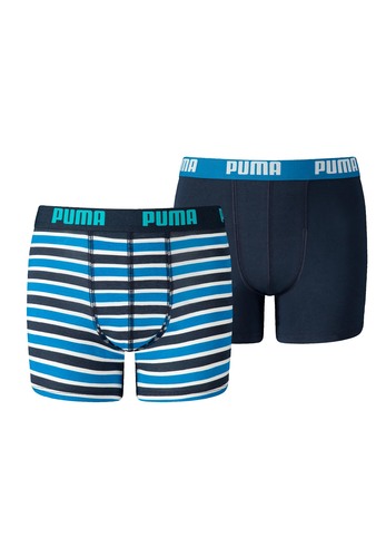 Puma Basic Boxer Printed Stripes Boxershorts Jungen Kinder Unterhose 2 er Pack  