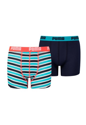 Puma Basic Boxer Printed Stripes Boxershorts Jungen Kinder Unterhose 2 er Pack  