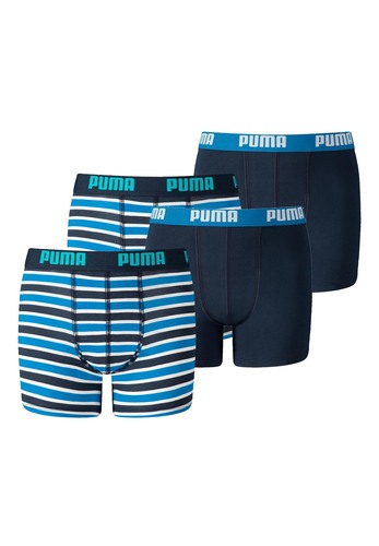 4er Pack Puma Basic Boxer Printed Stripes Boxershorts Jungen Kinder Unterhose 