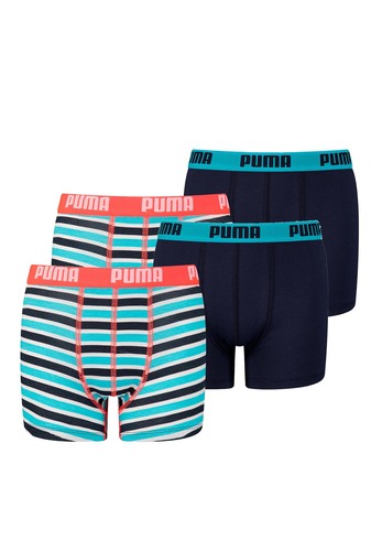 4er Pack Puma Basic Boxer Printed Stripes Boxershorts Jungen Kinder Unterhose 