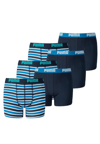 6er Pack Puma Basic Boxer Printed Stripes Boxershorts Jungen Kinder Unterhose 