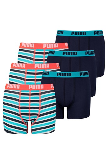 6er Pack Puma Basic Boxer Printed Stripes Boxershorts Jungen Kinder Unterhose 