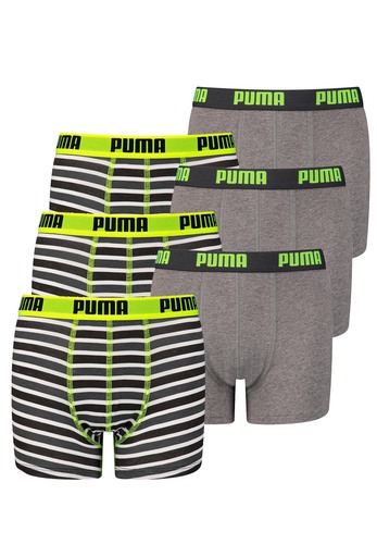 6er Pack Puma Basic Boxer Printed Stripes Boxershorts Jungen Kinder Unterhose 