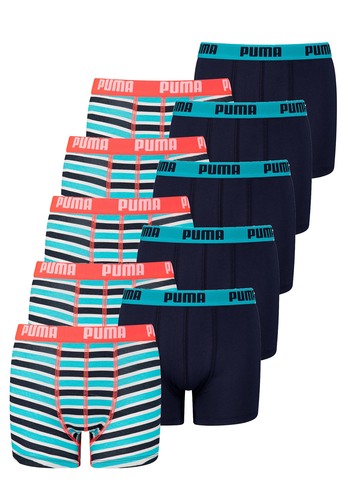 10er Pack Puma Basic Boxer Printed Stripes Boxershorts Jungen Kinder Unterhose 