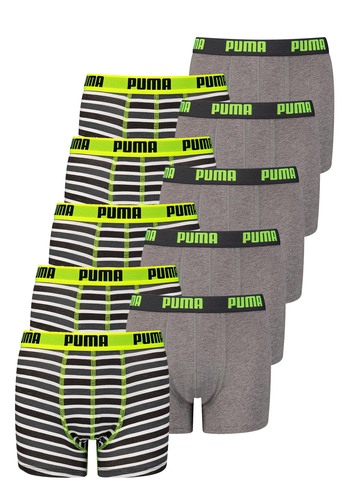 10er Pack Puma Basic Boxer Printed Stripes Boxershorts Jungen Kinder Unterhose 