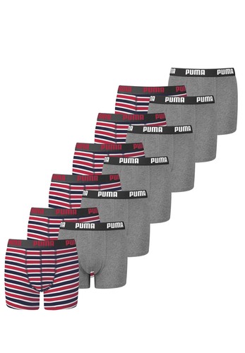 12 er Pack Puma Basic Boxer Printed Stripes Boxershorts Jungen Kinder Unterhose 