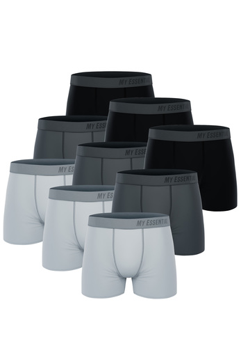 9 er Pack My Essential Clothing Basic Boxershorts Cotton Bio Herren Shorts Unterw�sche MYE1BCX3 