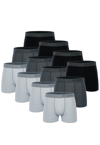 12 er Pack My Essential Clothing Basic Boxershorts Cotton Bio Herren Shorts Unterw�sche MYE1BCX3 