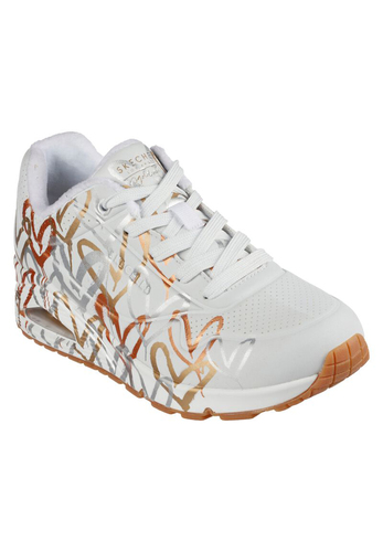 Skechers Street UNO METALLIC LOVE Sneakers Damen M�dchen JGoldcrown weiss 155523