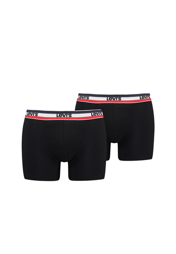 Levis Sportswear Logo Herren Boxershorts Unterw�sche aus Bio-Baumwolle im 2er Pack