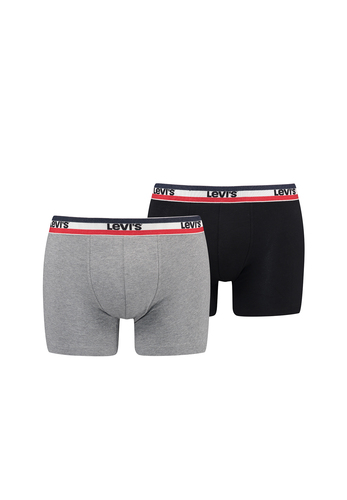 Levis Sportswear Logo Herren Boxershorts Unterw�sche aus Bio-Baumwolle im 2er Pack