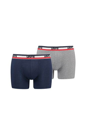 Levis Sportswear Logo Herren Boxershorts Unterw�sche aus Bio-Baumwolle im 2er Pack