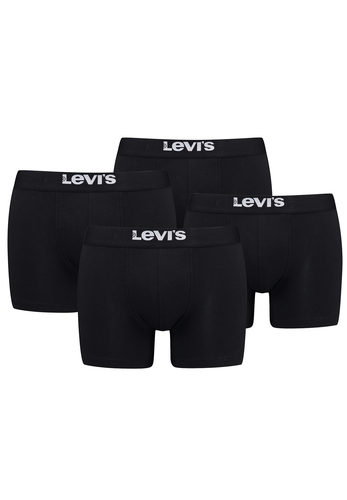 Levis Solid Herren Boxershorts Unterw�sche aus Bio-Baumwolle im 4er Pack