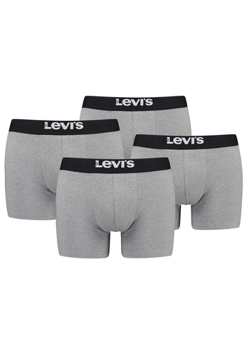 Levis Solid Herren Boxershorts Unterw�sche aus Bio-Baumwolle im 4er Pack 