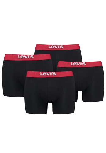 Levis Solid Herren Boxershorts Unterw�sche aus Bio-Baumwolle im 4er Pack 