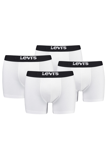 Levis Solid Herren Boxershorts Unterw�sche aus Bio-Baumwolle im 4er Pack 