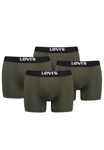 Levis Solid Herren Boxershorts Unterw�sche aus Bio-Baumwolle im 4er Pack 