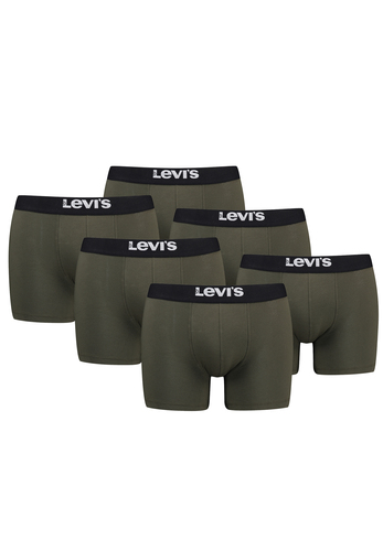 Levis Solid Herren Boxershorts Unterw�sche aus Bio-Baumwolle im 6er Pack 