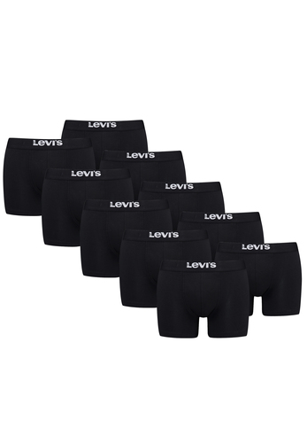 Levis Solid Herren Boxershorts Unterw�sche aus Bio-Baumwolle im 10er Pack