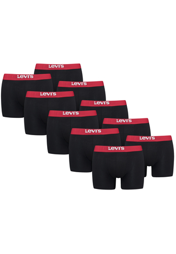 Levis Solid Herren Boxershorts Unterw�sche aus Bio-Baumwolle im 10er Pack 