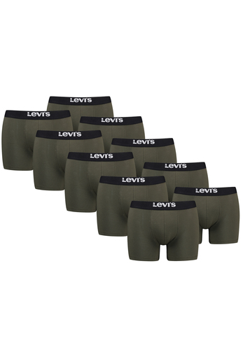 Levis Solid Herren Boxershorts Unterw�sche aus Bio-Baumwolle im 10er Pack 