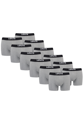 Levis Solid Herren Boxershorts Unterw�sche aus Bio-Baumwolle im 12er Pack 