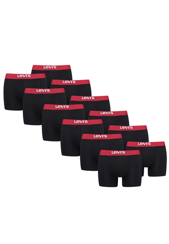 Levis Solid Herren Boxershorts Unterw�sche aus Bio-Baumwolle im 12er Pack 