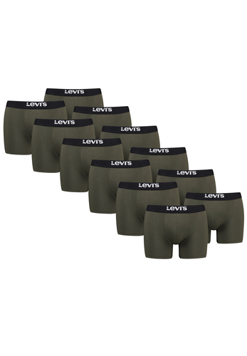 Levis Solid Herren Boxershorts Unterw�sche aus Bio-Baumwolle im 12er Pack 