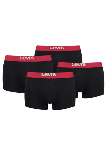 Levis Solid Basic Herren Boxershorts Unterw�sche aus Bio-Baumwolle im 4er Pack 