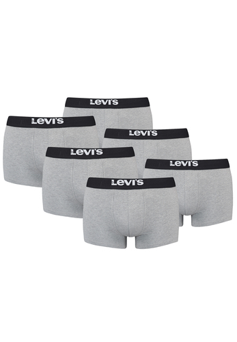 Levis Solid Basic Herren Boxershorts Unterw�sche aus Bio-Baumwolle im 6er Pack 