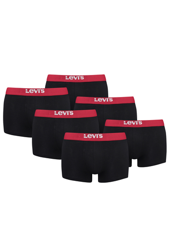 Levis Solid Basic Herren Boxershorts Unterw�sche aus Bio-Baumwolle im 6er Pack 