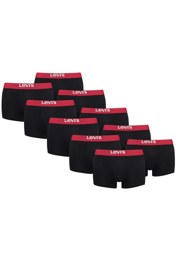 Levis Solid Basic Herren Boxershorts Unterw�sche aus Bio-Baumwolle im 10er Pack 