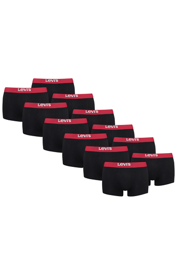 Levis Solid Basic Herren Boxershorts Unterw�sche aus Bio-Baumwolle im 12er Pack 