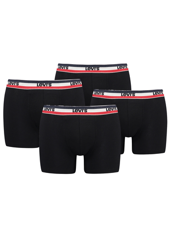 Levis Sportswear Logo Herren Boxershorts Unterw�sche aus Bio-Baumwolle im 4er Pack