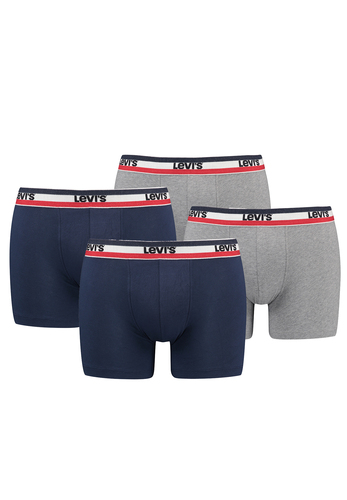 Levis Sportswear Logo Herren Boxershorts Unterw�sche aus Bio-Baumwolle im 4er Pack 