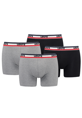 Levis Sportswear Logo Herren Boxershorts Unterw�sche aus Bio-Baumwolle im 4er Pack 