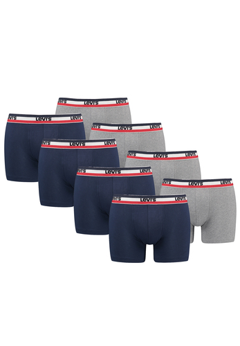 Levis Sportswear Logo Herren Boxershorts Unterw�sche aus Bio-Baumwolle im 8er Pack 