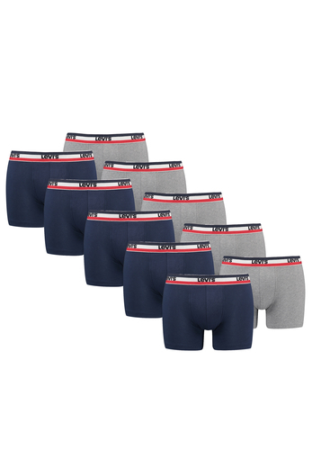 Levis Sportswear Logo Herren Boxershorts Unterw�sche aus Bio-Baumwolle im 10er Pack 