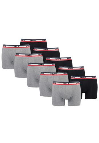 Levis Sportswear Logo Herren Boxershorts Unterw�sche aus Bio-Baumwolle im 10er Pack 