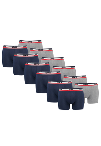 Levis Sportswear Logo Herren Boxershorts Unterw�sche aus Bio-Baumwolle im 12er Pack 