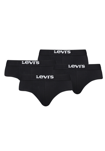 Levis Solid Basic Herren Slips Unterwsche aus Bio-Baumwolle im 4er Pack
