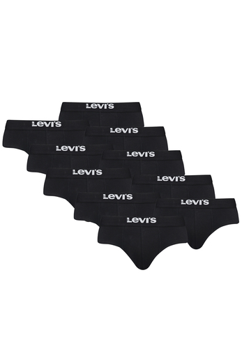 Levis Solid Basic Herren Slips Unterwsche aus Bio-Baumwolle im 10er Pack